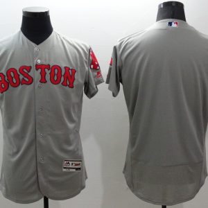 Majestic MLB Boston Red Sox Blank Grey Elite Jerseys