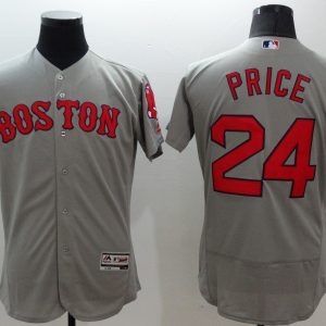 Majestic MLB Boston Red Sox #24 Price Grey Elite Jersey