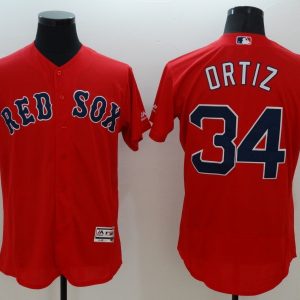 Majestic MLB Boston Red Sox #34 Ortiz Red Elite Jersey