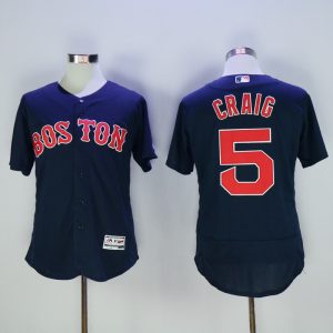 Majestics MLB Boston Red Sox #5 Craig Blue Elite Jersey