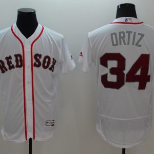 MLB Boston Red Sox #34 Oritz White Elite Jersey