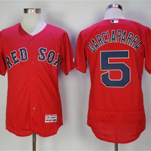 MLB Boston Red Sox #5 Garciaparra Red Elite Jersey