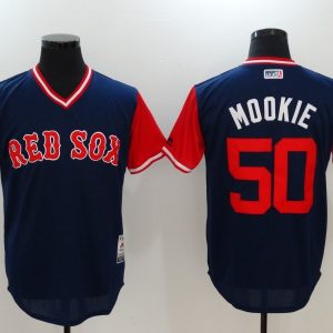 MLB Boston Red Sox #50 Mookie All Rise D.Blue Pullover New Jersey