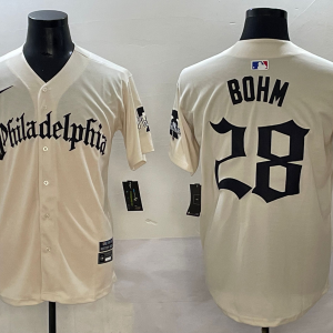 MLB Philadelphia Phillies #28 Bohm Cream GOTHIC Vapor Limited Stitched Jersey