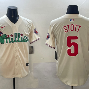 Men's Philadelphia Phillies #5 Bryson Stott Cream Phanatic Limited Stitched Jersey