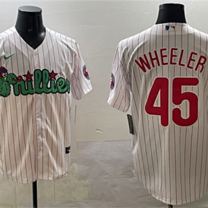 Men's Philadelphia Phillies #45 Zack Wheeler White Phanatic Cool Base Stitched Jersey
