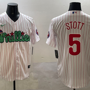 Men's Philadelphia Phillies #5 Bryson Stott White Phanatic Cool Base Stitched Jersey