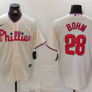 MLB Philadelphia Phillies #28 Bohm Cream Home Stitched Jersey