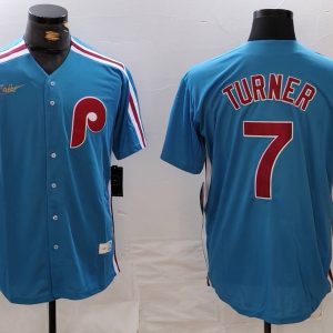 MLB Philadelphia Phillies #7 Turner  Blue Game Nike Jersey