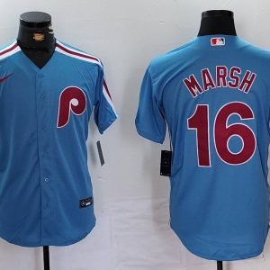 Men's Philadelphia Phillies #16 Marsh Blue Game Nike Jersey