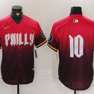 Men's Philadelphia Phillies #10 J.T. Realmuto Red 2024 City Connect Limited Stitched Jersey