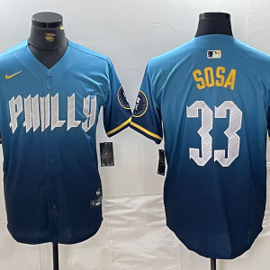 Men's Philadelphia Phillies #33 Sosa Blue 2024 City Connect Limited Stitched Jersey