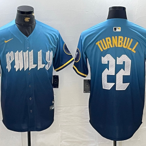 Men's Philadelphia Phillies #22 Turnbull Blue 2024 City Connect Limited Stitched Jersey