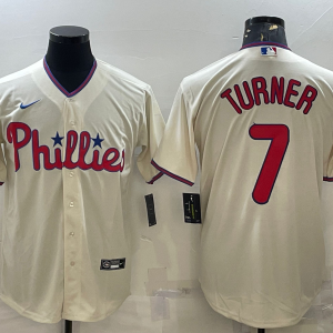 MLB Philadelphia Phillies #7 Turner Cream Game Jersey
