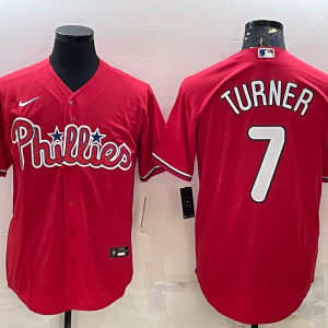 MLB Philadelphia Phillies #7 Turner Red Game Jersey