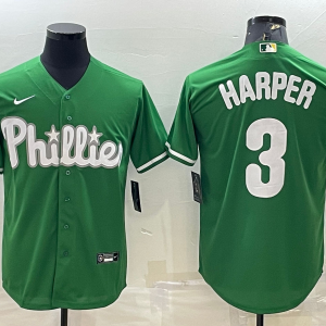 MLB Phillies #3 Bryce Harper Green Nike Game Jersey