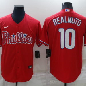 MLB Philadelphia Phillies #10 Realmuto Red Game Jersey