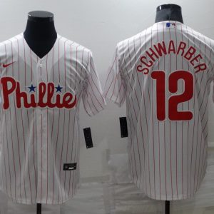 MLB Philadelphia Phillies #12 Schwarber White Game Nike Jersey