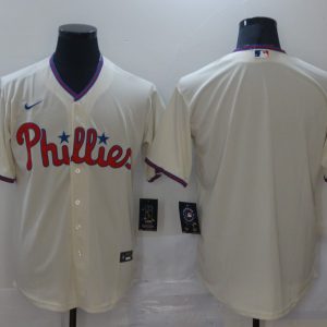 MLB Philadelphia Phillies Blank Cream Game Nike Jersey