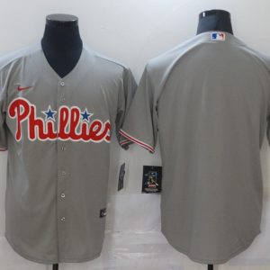 MLB Philadelphia Phillies Blank Grey Game Nike Jersey