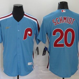 MLB Philadelphia Phillies Blue #20 Mike Schmidt Game Nike Jersey