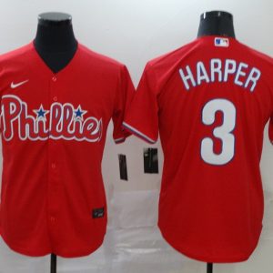 MLB Philadelphia Phillies #3 Bryce Harper Red Game Nike Jersey
