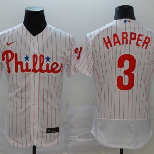 MLB Philadelphia Phillies #3 Bryce Harper White Flex Base Stitched Jersey