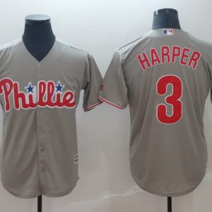 MLB Phillies 3 Bryce Harper Gary Game Men's Jersey