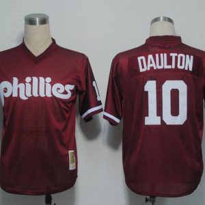 MLB Philadephia Phillis #10 Daulton Red Throwback Jersey
