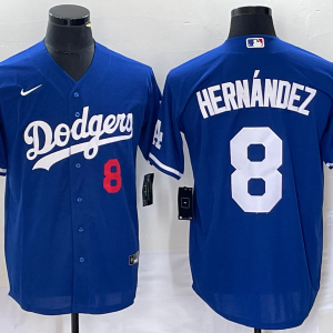 MLB Los Angeles Dodgers #8 Kik?? Hern??ndez Blue Game Jersey