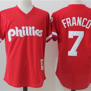 MLB Philadelphia Phillies #7 Franco Red Throwback Jersey