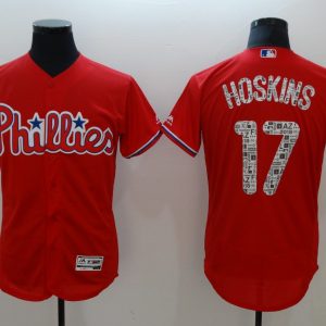 MLB Philadelphia Phillies #17 Hoskins Red Spring Training Jersey