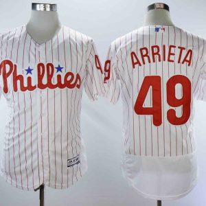 MLB Philadelphia Phillies #49 Arrieta White Elite Jersey