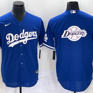 MLB Los Angeles Dodgers Blue Team Big Logo Cool Base Stitched Jersey