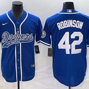 MLB Los Angeles Dodgers #42 Robinson Blue With Patch Nike Game Jersey