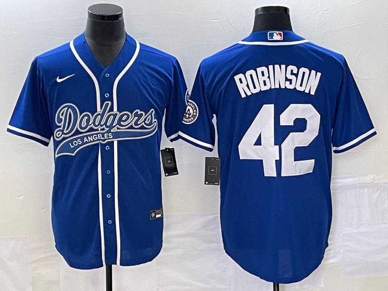 MLB Los Angeles Dodgers #42 Robinson Blue With Patch Nike Game Jersey