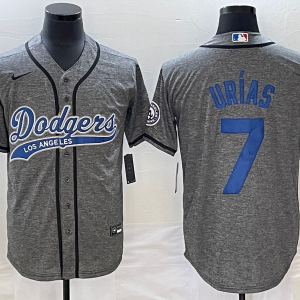 MLB Los Angeles Dodgers #7 Julio Ur??as Gray Nike Game Jersey