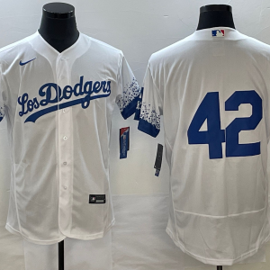 Men's Los Angeles Dodgers #42 Jackie Robinson White City Connect Flex Base Elite Jersey