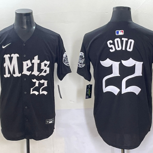 Men's New York Mets #22 Juan Soto Black 'Gothic Fog Edition' Vapor Premier Limited Jersey