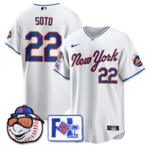 Men's New York Mets #22 Juan Soto White 2025 Spring Training Stitched Jersey