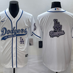 MLB Los Angeles Dodgers White Team Big Logo With Patch Cool Base Stitched Baseball