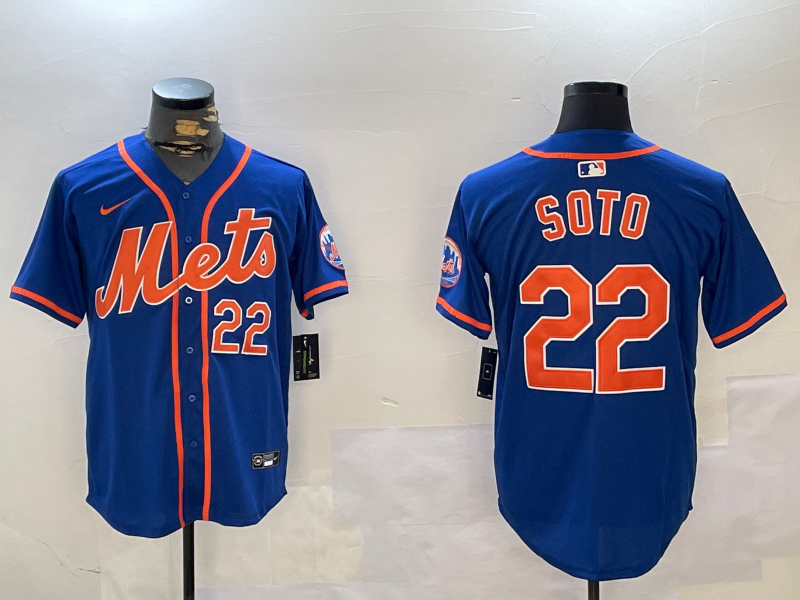 Men's New York Mets #22 Juan Soto Royal 2024 Alternate Baseball Jersey