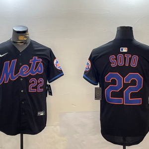 Men's New York Mets #22 Juan Soto Black 2024 Alternate Limited Stitched Jersey