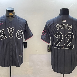 Men's New York Mets #22 Juan Soto Grey 2024 City Connect Limited Stitched Jersey