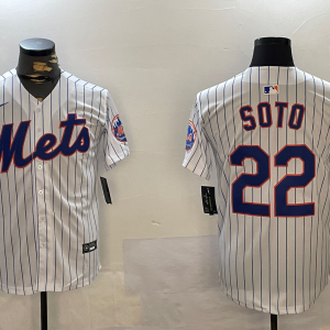 Men's New York Mets #22 Juan Soto White Game Nike Baseball Jersey