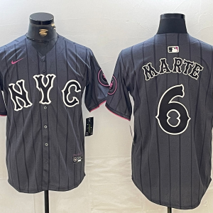 Men's New York Mets #6 Starling Marte Graphite 2024 City Connect Limited Stitched Jersey