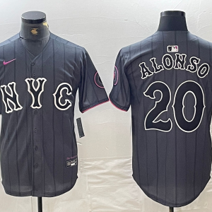 Men's New York Mets #20 Pete Alonso Graphite 2024 City Connect Limited Jersey