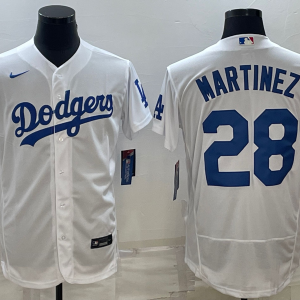 MLB Los Angeles Dodgers #28 J.D. Martinez White  Flex Base Elite Jersey
