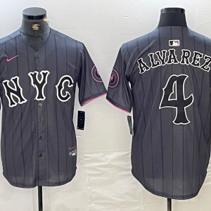 Men's New York Mets #4 Francisco Alvarez Graphite 2024 City Connect Limited Jersey
