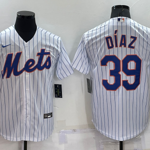 MLB New York Mets #39 Edwin D??az White Game Jersey